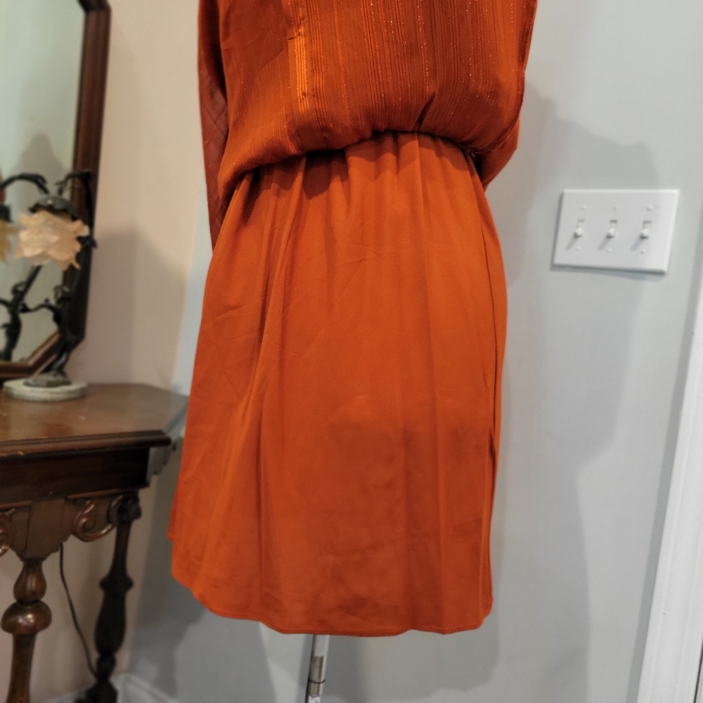 NWT 16 Nanette Lepore Copper Shimmery Dress - Picture 7 of 11